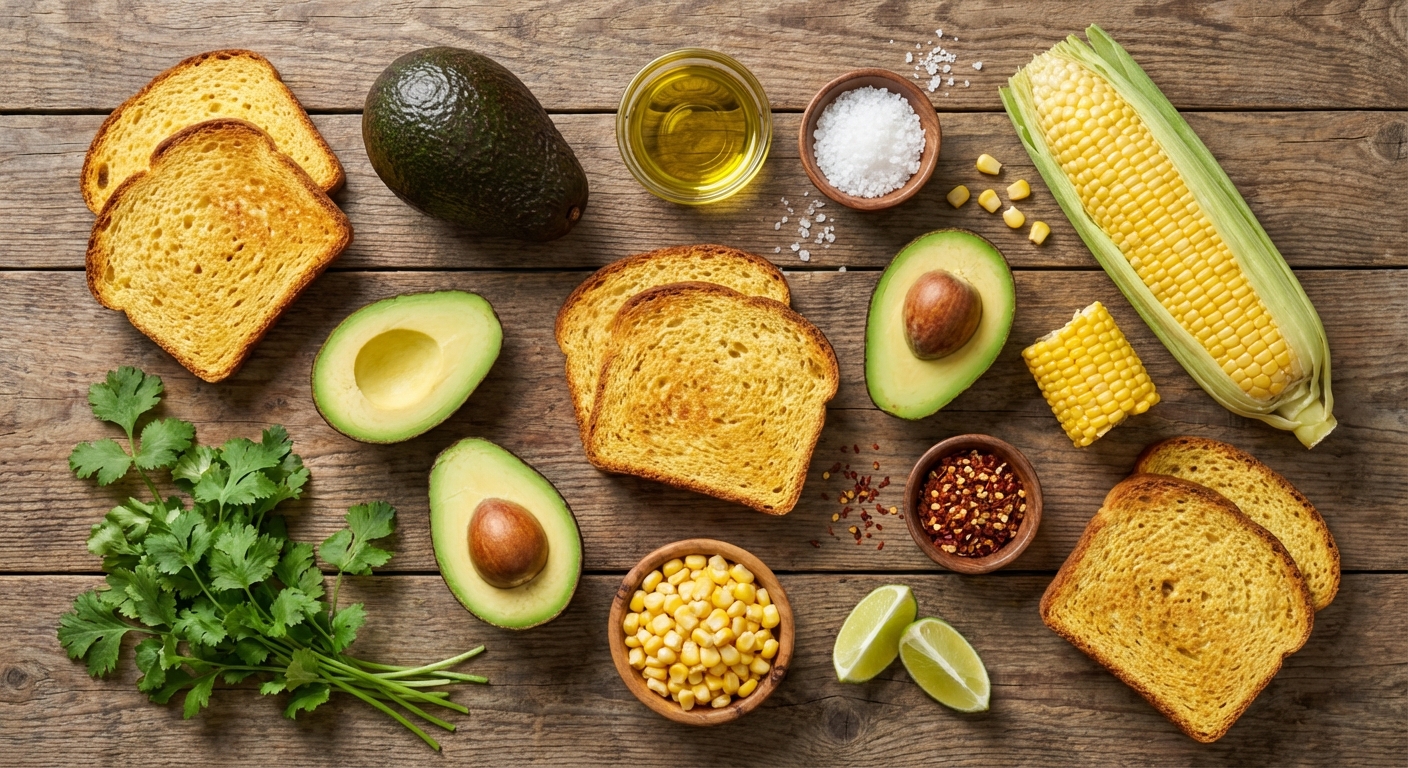 🥑 Золотистый кукурузный тост с авокадо