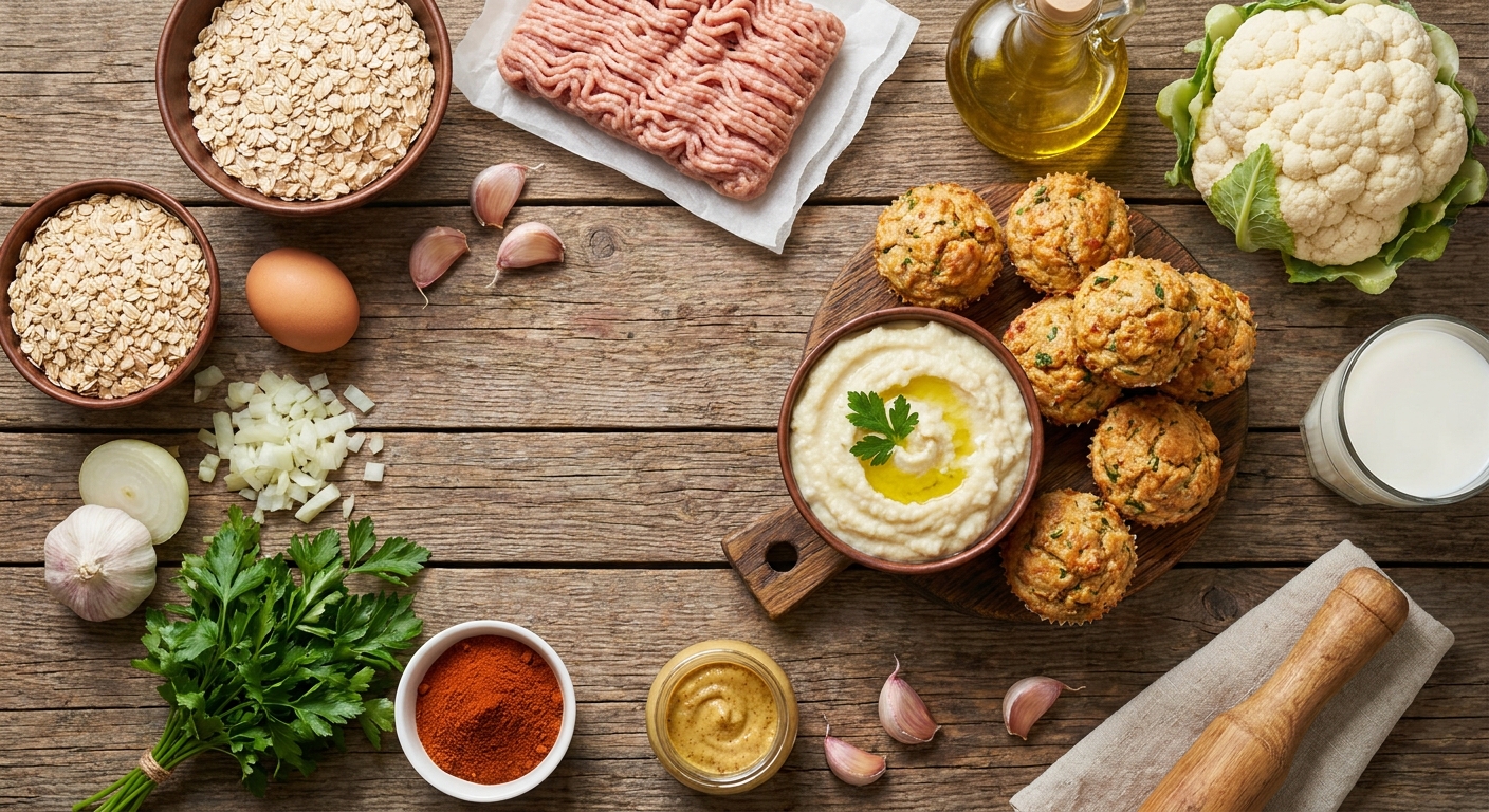 Индюшиные маффины с пюре из цветной капусты 🍗🥦