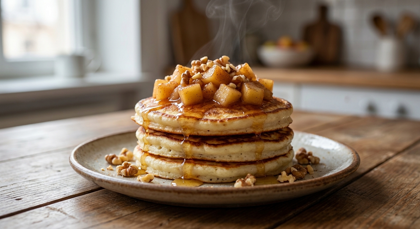 Творожные оладьи с тёплым яблочным рагу 🥞🍏 — фото 3