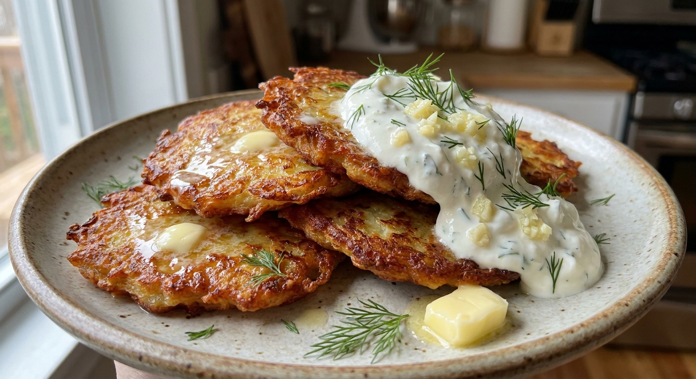Хрустящие деруны с чесночной сметаной 🥔🧄 — фото 2