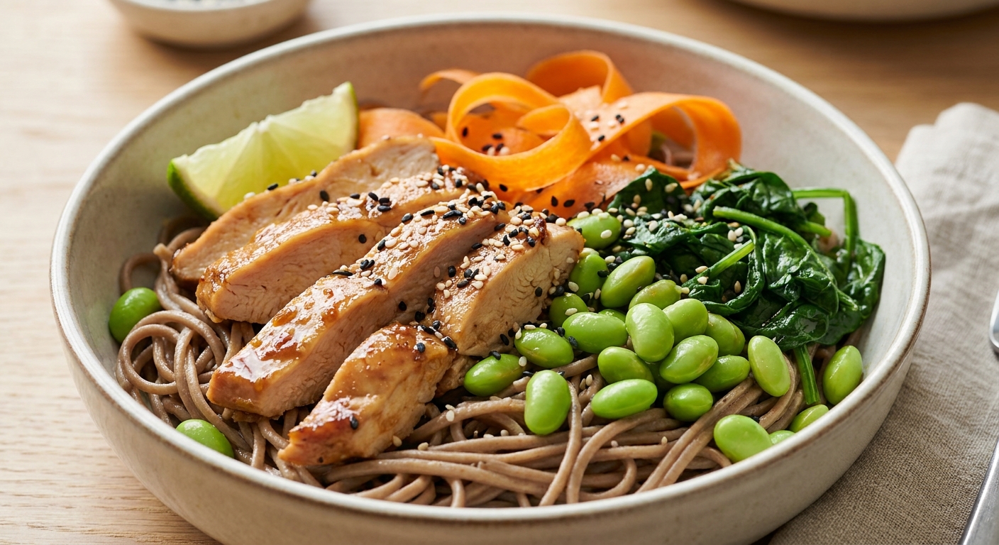 Имбирно‑кунжутный соба‑боул с курицей 🍜🥢 — фото 2