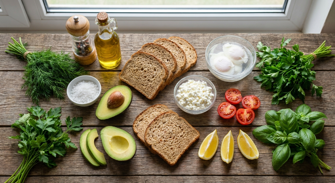 Тосты с авокадо, творогом и пашот 🥑🍞