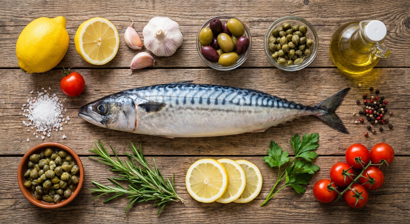Запечённая скумбрия с лимоном и травами 🍋