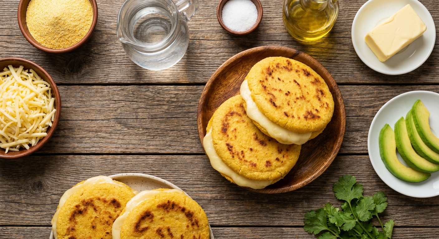 Золотистые арепас с сыром 🫓🧀