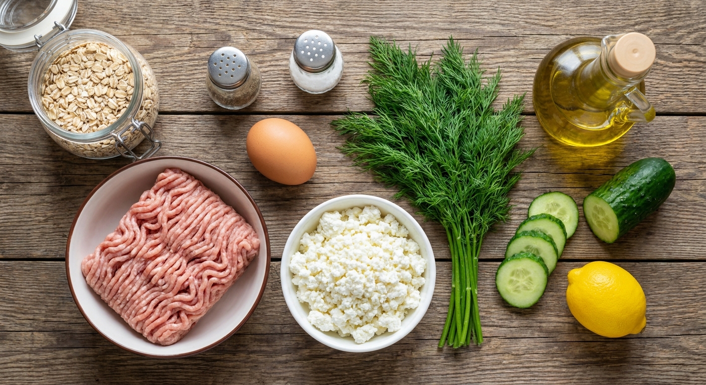 Паровые котлеты из индейки с укропным творожком 🥚🌿