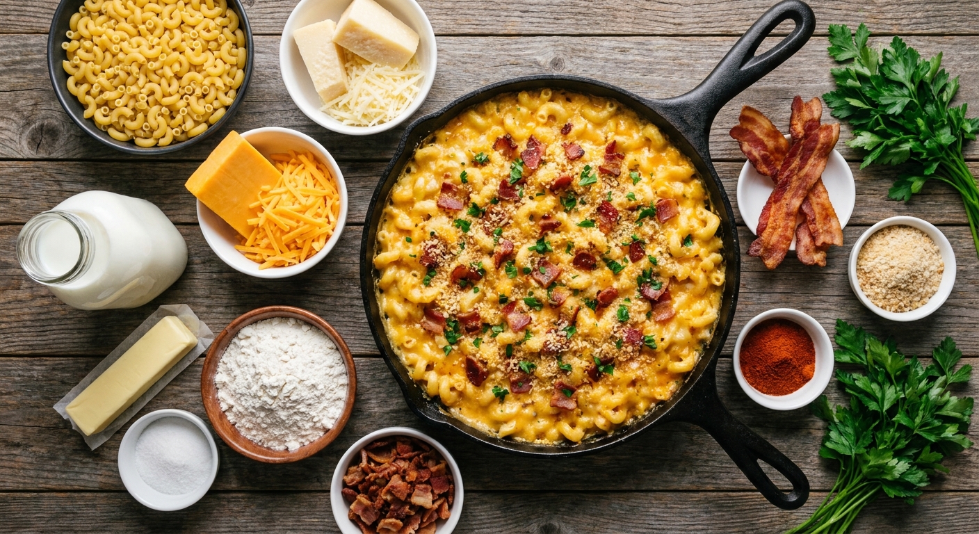 Ночное мак-н-сыр в сковороде 🧀