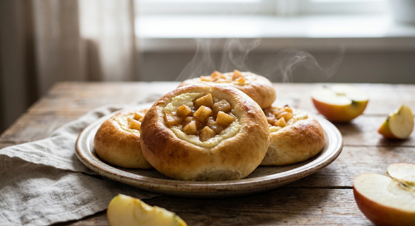 Кефирные ватрушки с тёплым яблоком 🥧 — фото 2