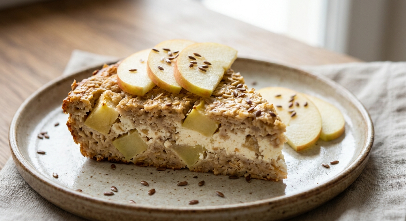 Овсяная запеканка с творогом и яблоком 🍏
