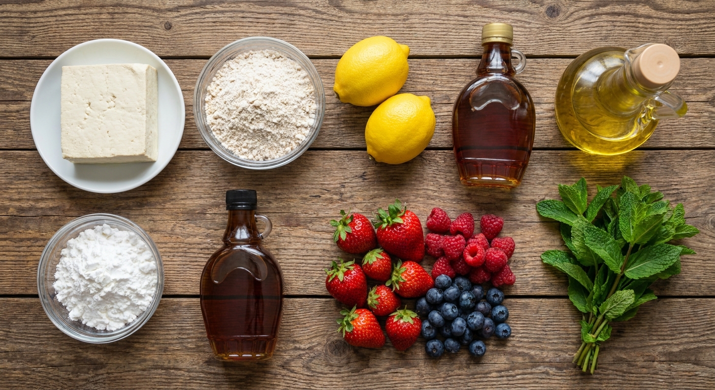 Золотистые веган-сырники с ягодным соусом 🍓