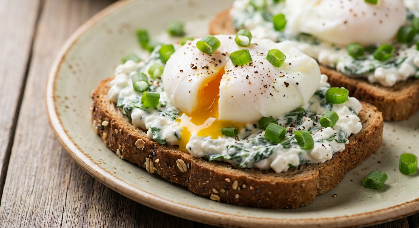 Тосты с творожно‑шпинатным кремом и яйцом пашот 🥚🌿 — фото 2