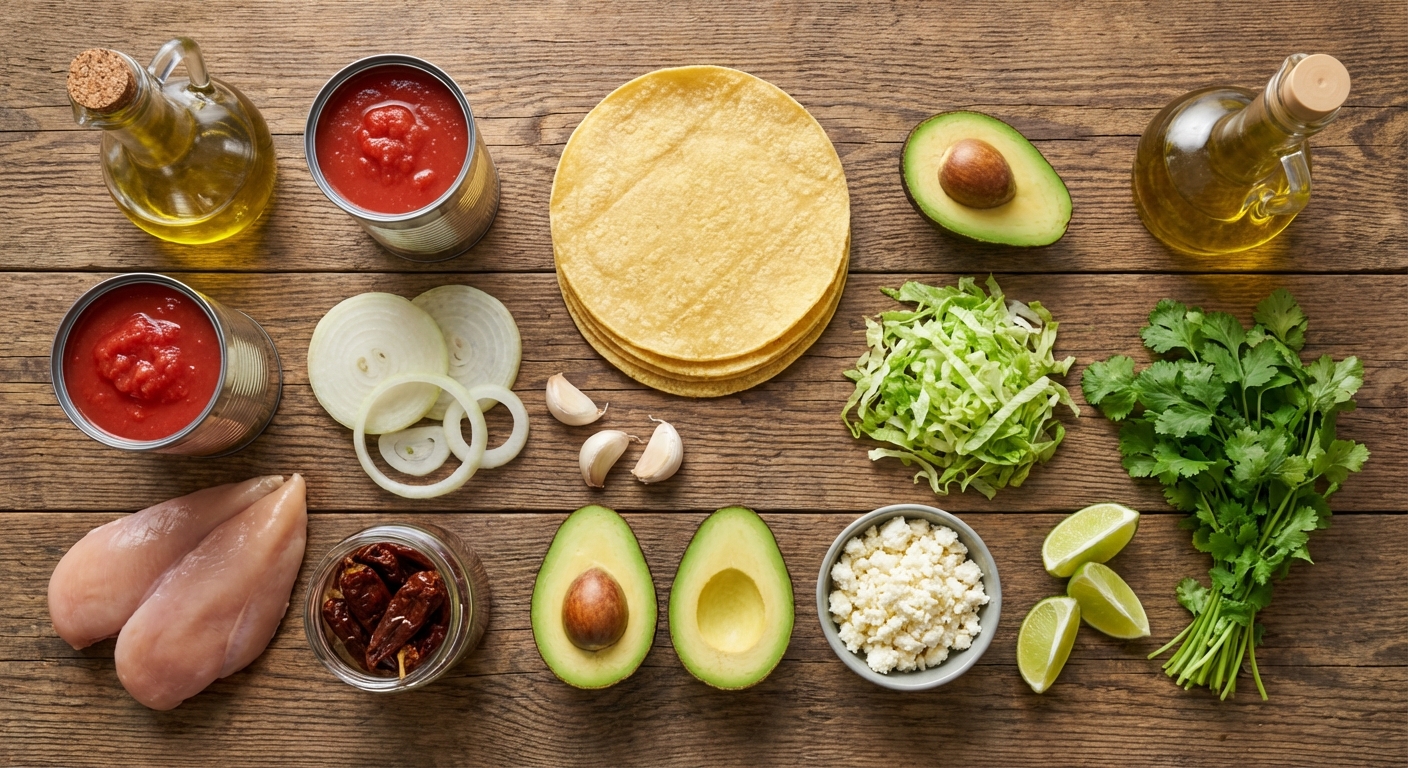 Тостадас с тингой и хрустящим салатом 🌮