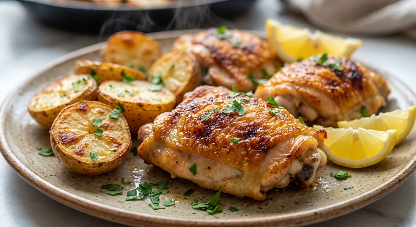 Пряная запечённая курица с картофелем 🍗🥔