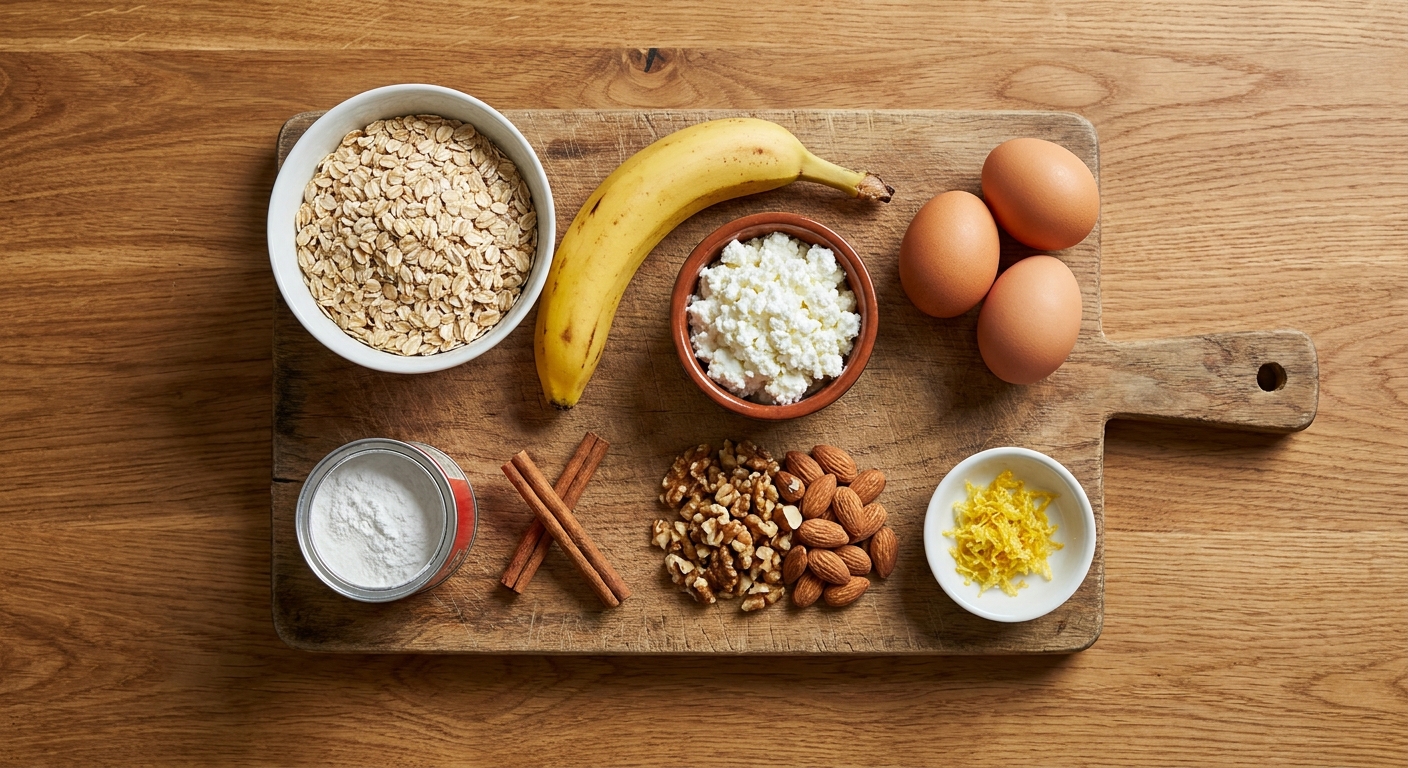 Овсяные мини‑кейксы с бананом и творогом 🥣🍌