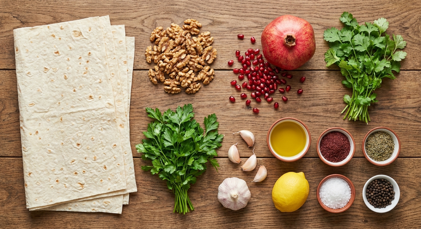 Лаваш‑рулетики с орехом и гранатом 🌯