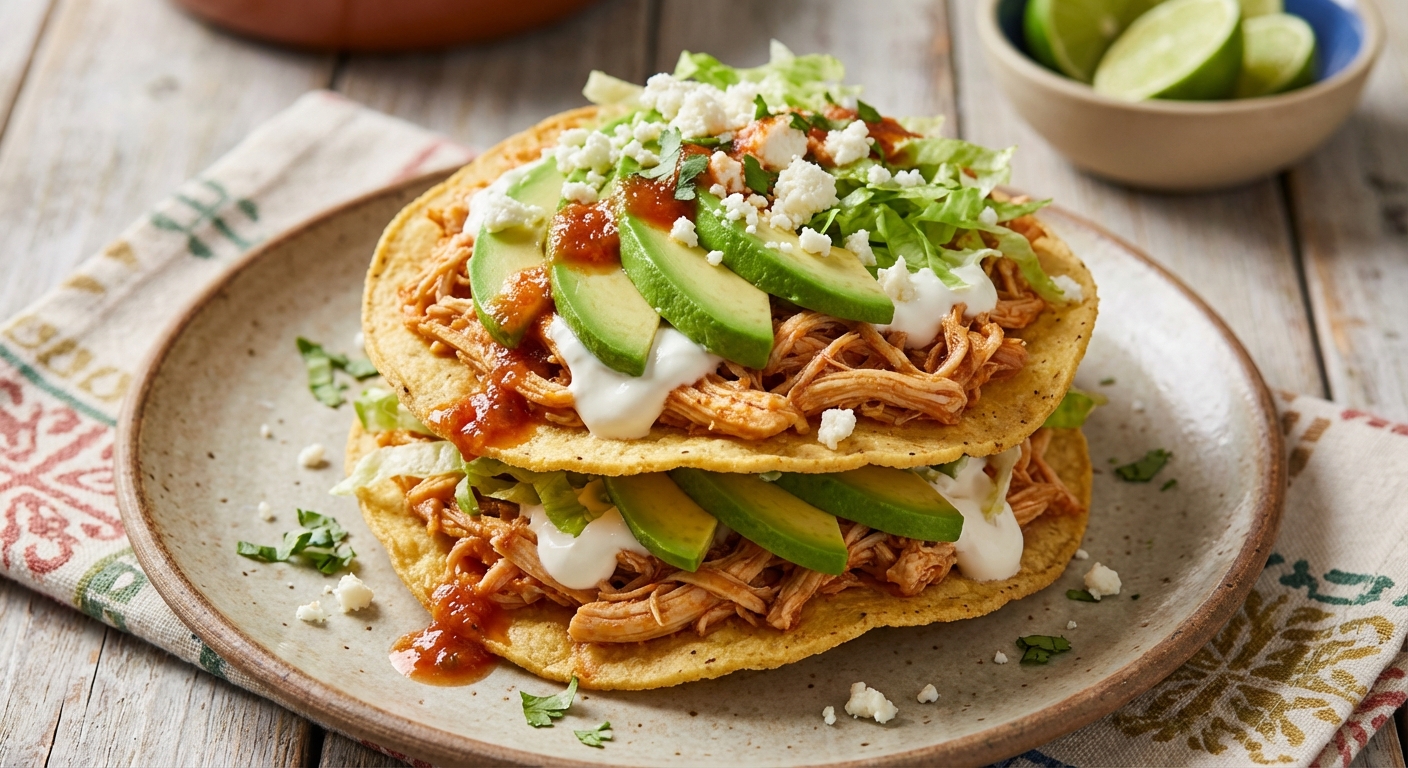 Тостадас с тингой и хрустящим салатом 🌮 — фото 3