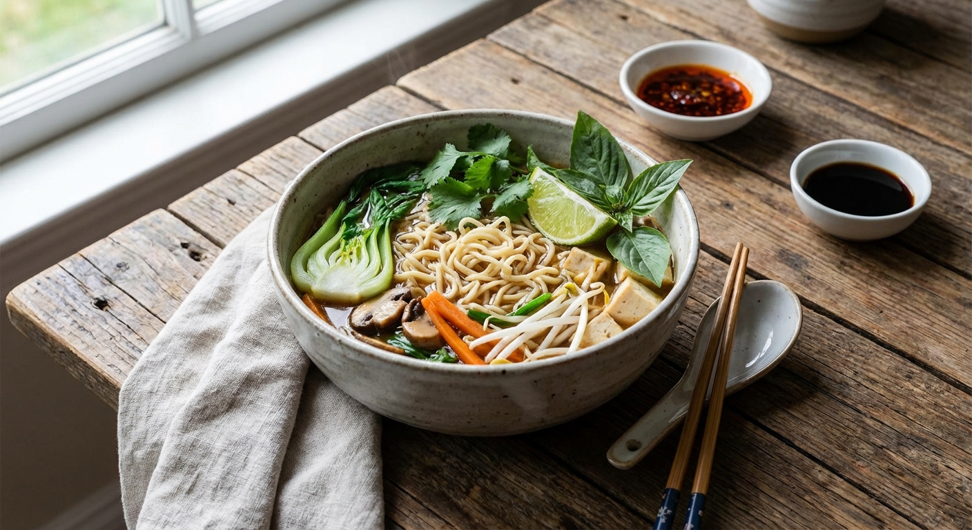 🍜 Азиатский суп с лапшой и овощами