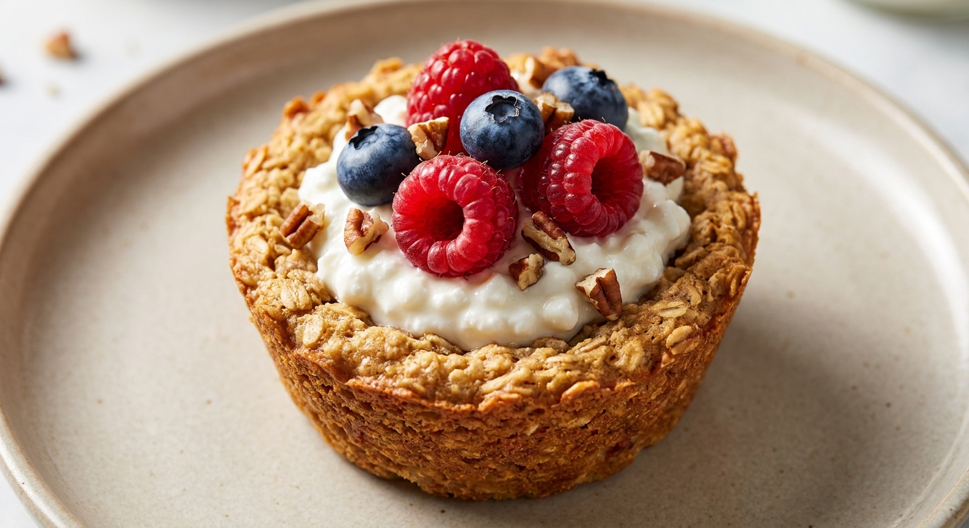 Овсяные корзиночки с творогом и ягодами 🥣🍓