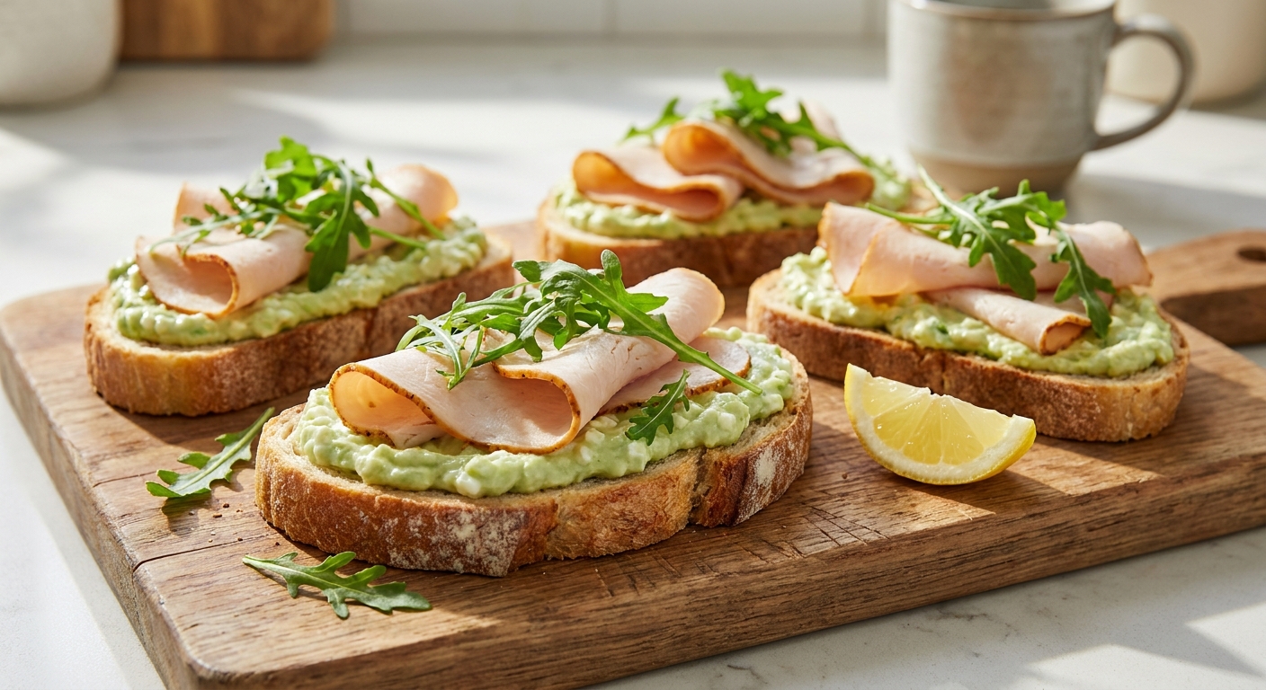 Ночной тост с индейкой и крем‑авокадо 🥑🍞
