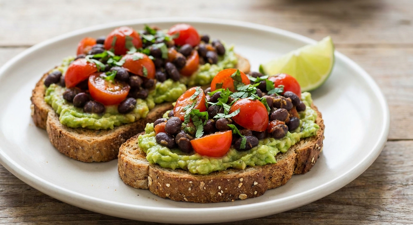 Тосты «Солнечная Черная Фасоль» 🥑🌽
