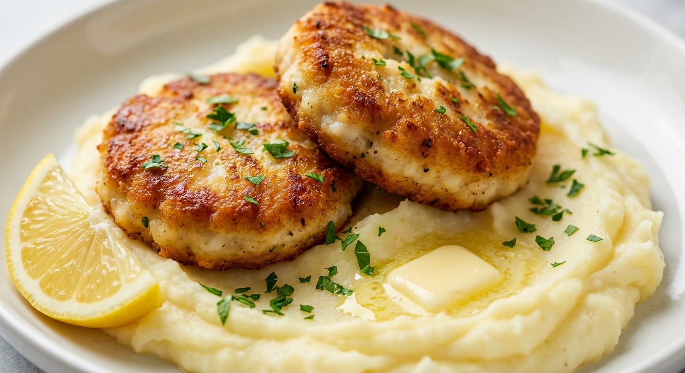 Рыбные котлеты с картофельным пюре 🐟🥔