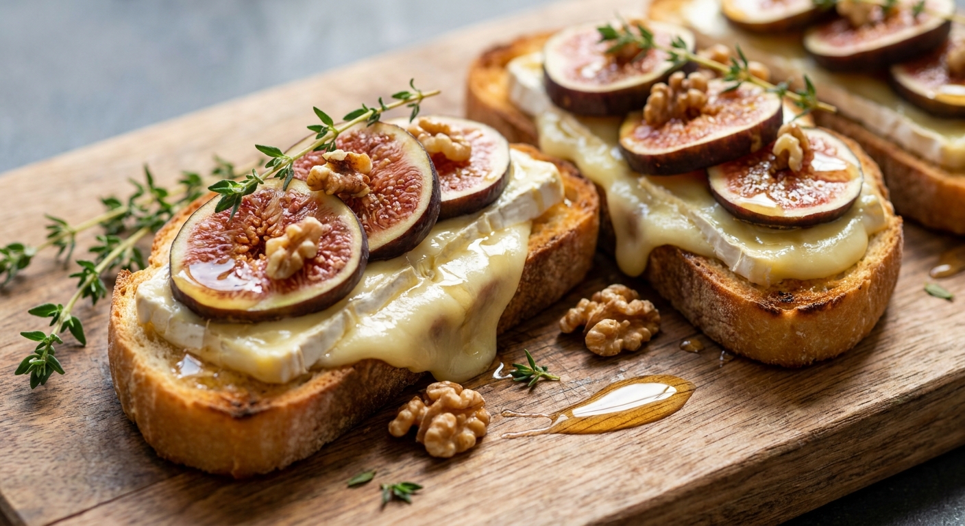 Тёплые тосты с инжиром и камамбером 🥖🍯