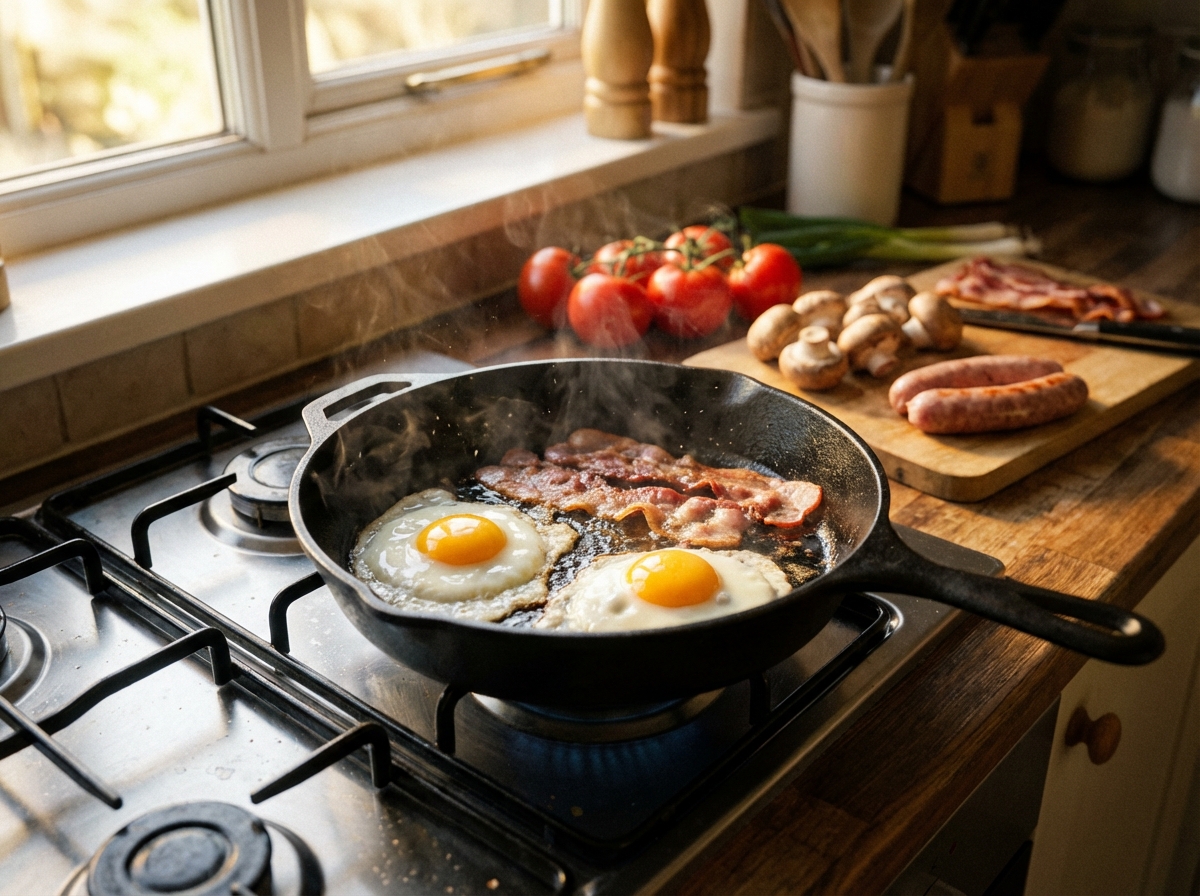 🥓 Английский завтрак с яйцами и беконом — фото 2