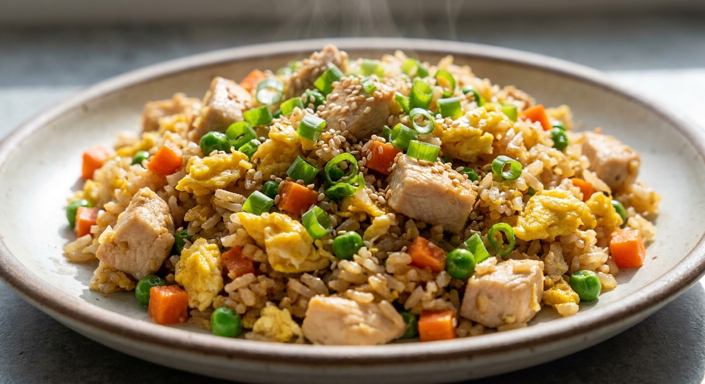 Китайский рис с курицей и имбирём 🍚🥢