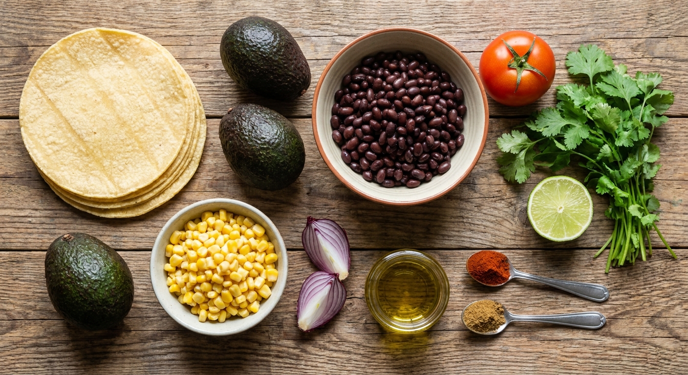 Мини-тако с черной фасолью и гуакамоле 🫑🥑