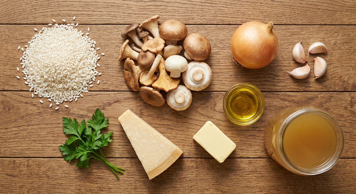 Кремовое ризотто с лесными грибами 🍄🧀