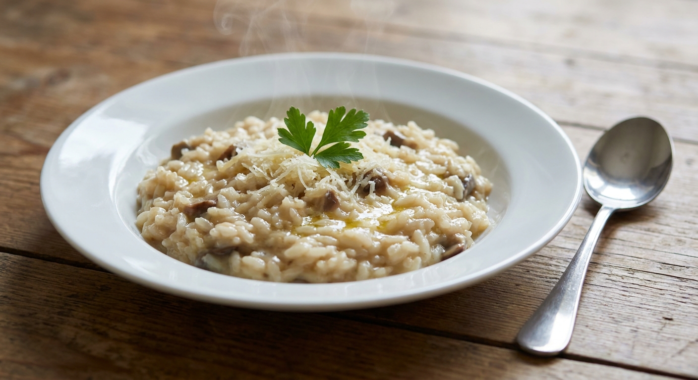 Кремовое ризотто с лесными грибами 🍄🧀