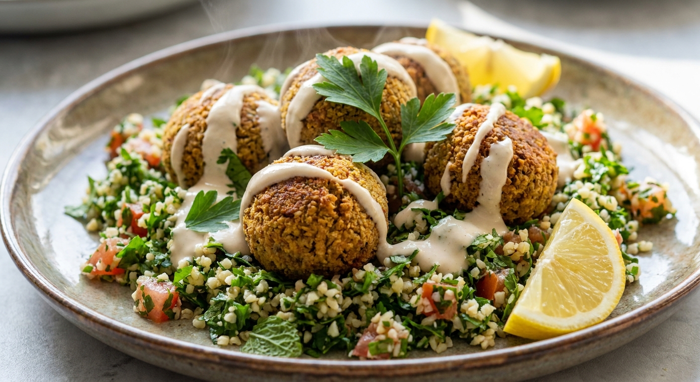 Запечённый фалафель с тёплым табуле 🧆🥗