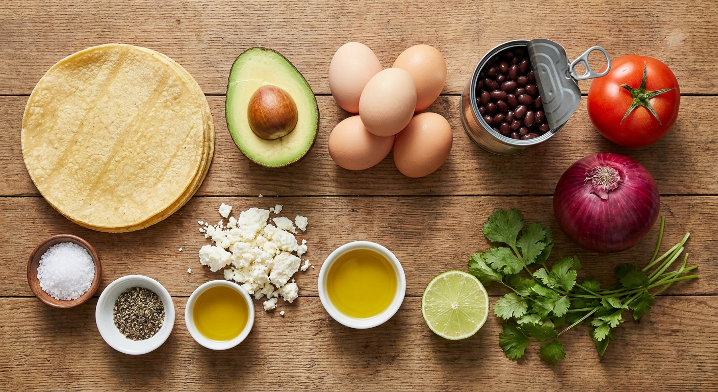 Тостадиты с авокадо, яйцом и чёрной фасолью 🥑🌽