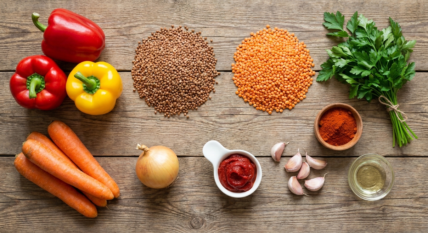 Перцы, фаршированные гречкой и красной чечевицей 🌶️