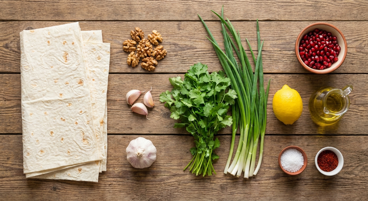 Лахмаджун по‑кавказски: ореховый рулет на лаваше 🌯