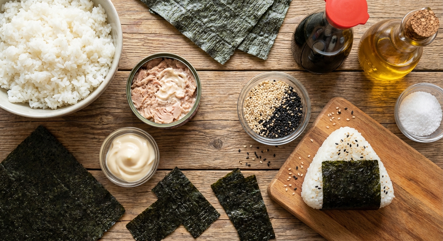 Онэгири с тунцом и кунжутом 🍙