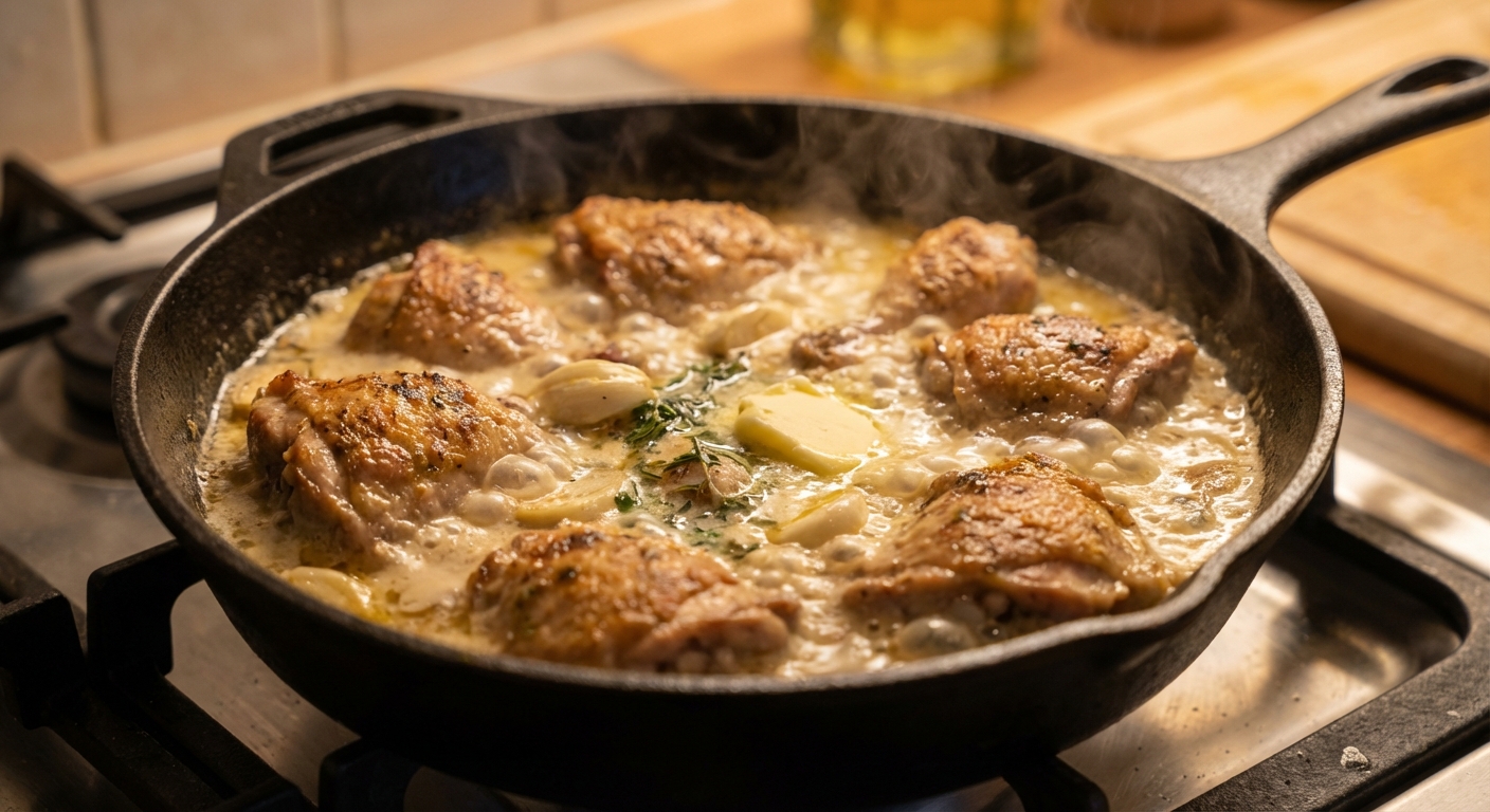 Чкмерули — курица в чесночном сливочном соусе 🍗🧄 — фото 2