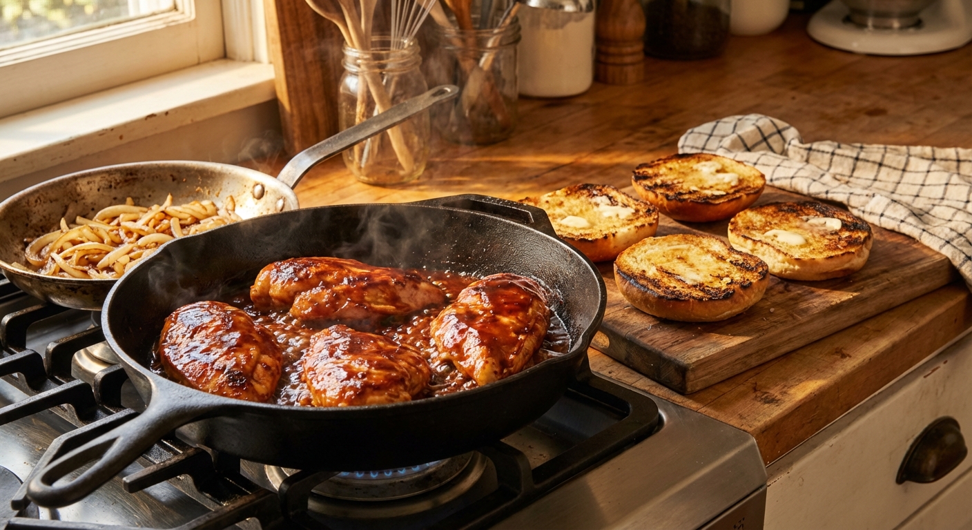 Чикен‑мельт с барбекю и чеддером 🍗🧀 — фото 2