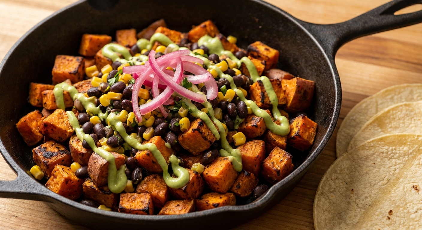 Такос с печёным бататом и чёрной фасолью 🌮🍠 — фото 2