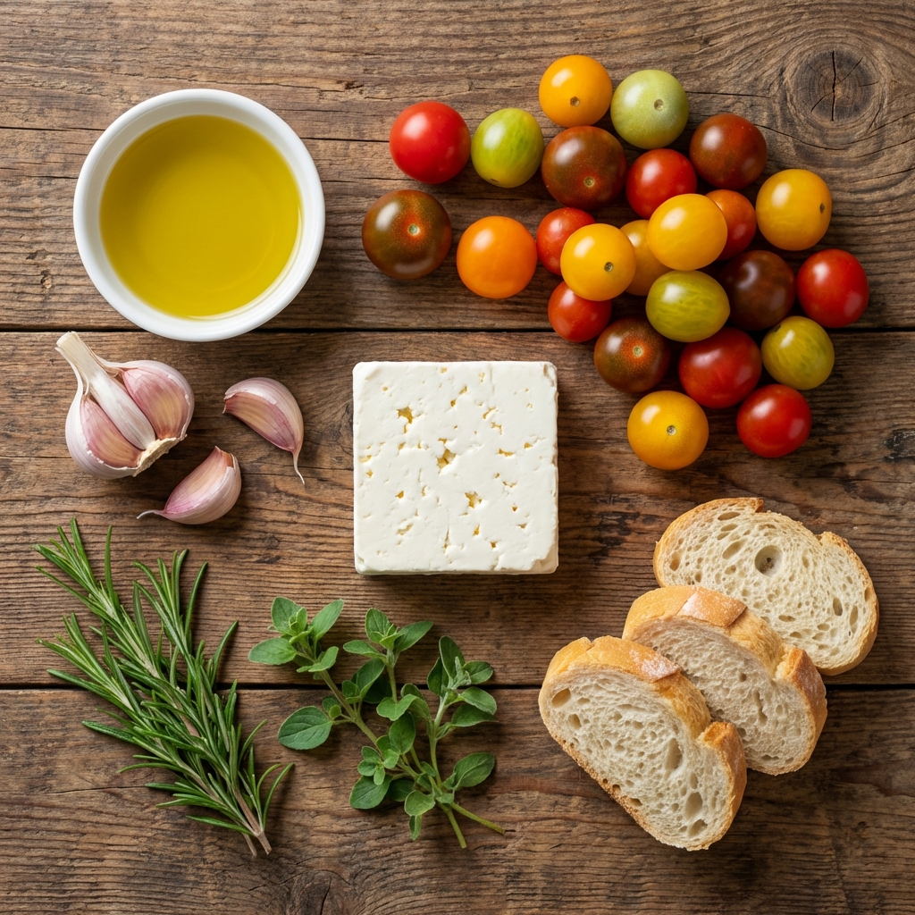 Запечённая фета с черри и хрустящими крошками 🧀🍅