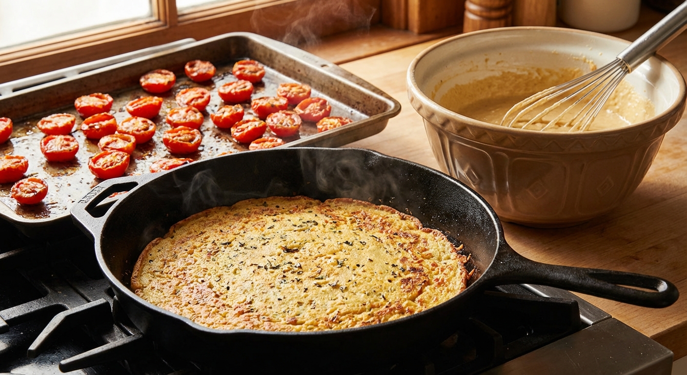 Нутовый скок с томатами и тахини 🥞🍅 — фото 2