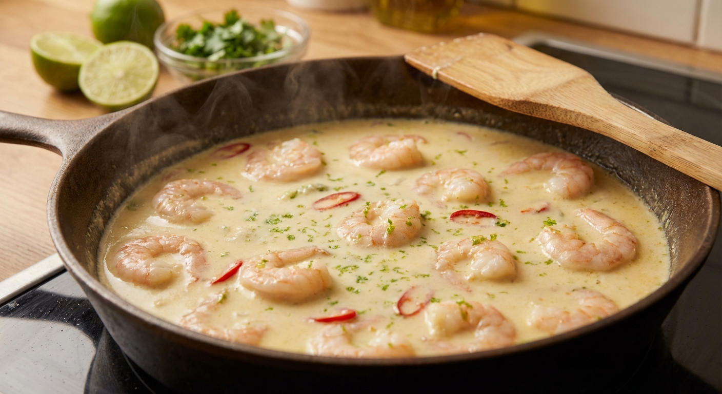 Кокосово‑лаймовые креветки с цукини‑лапшой 🍤🥥 — фото 2