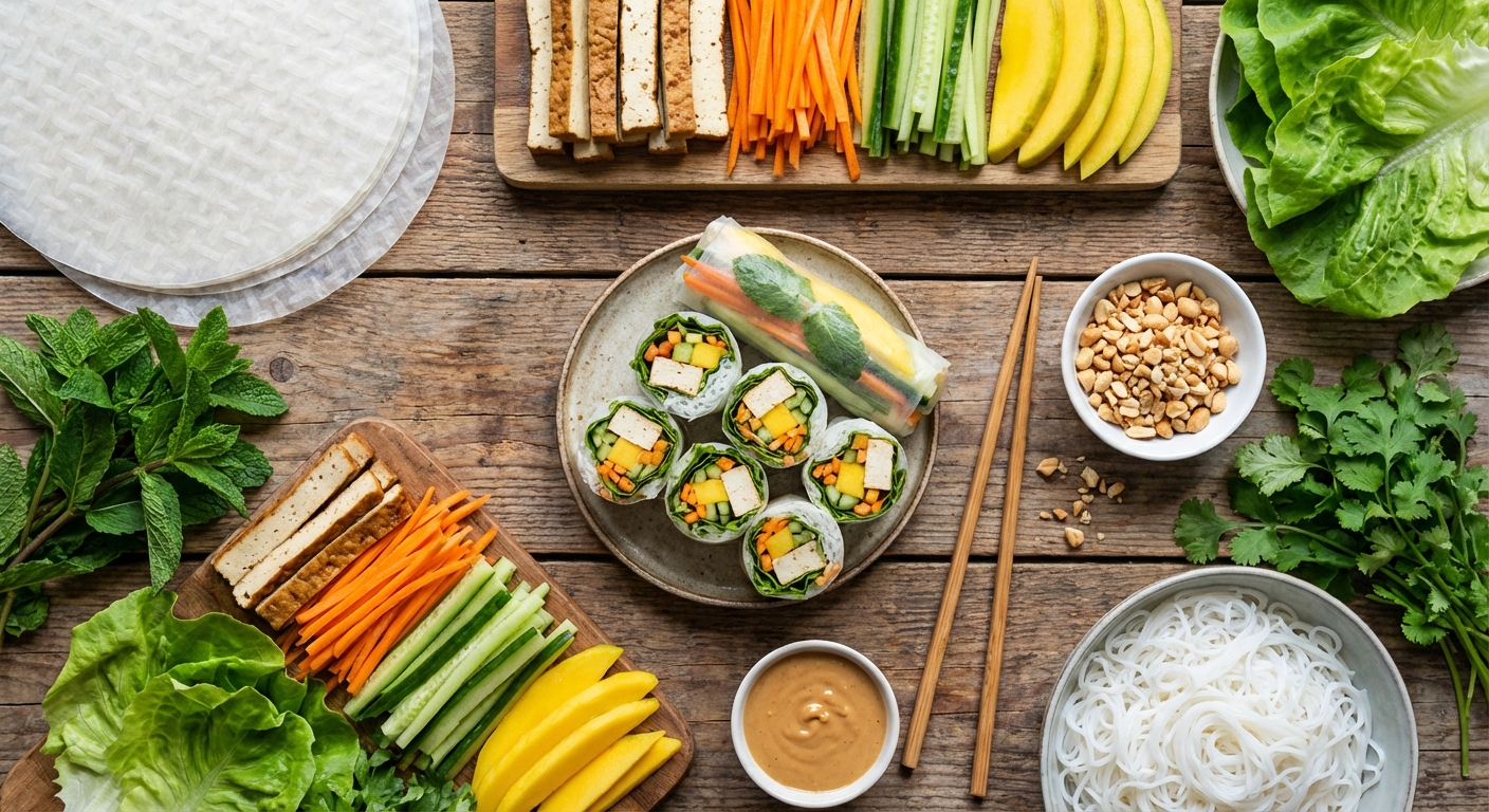Лёгкие вьетнамские роллы с маринов. тофу 🥢🌿