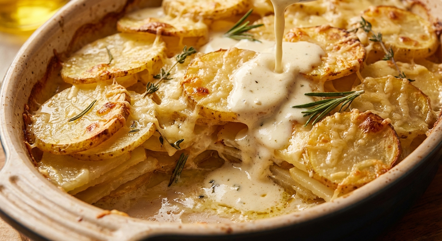 Запечённый картофельный гратен с чесночным кремом 🥔✨ — фото 2