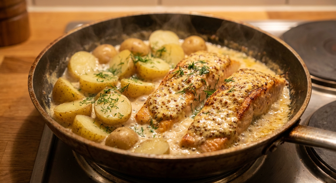 Сёмга в сливочно‑горчичной корочке с молодым картофелем 🐟🍋 — фото 2