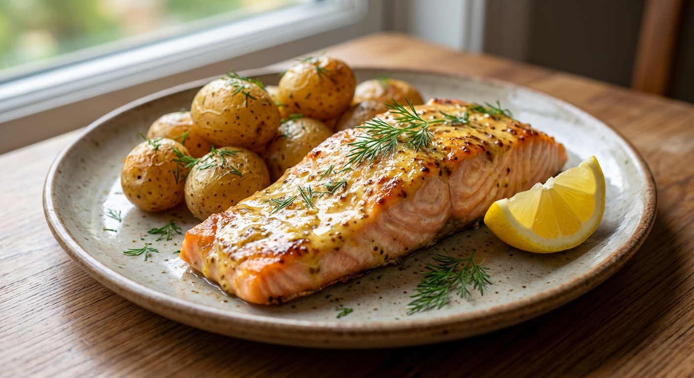 Сёмга в сливочно‑горчичной корочке с молодым картофелем 🐟🍋 — фото 3