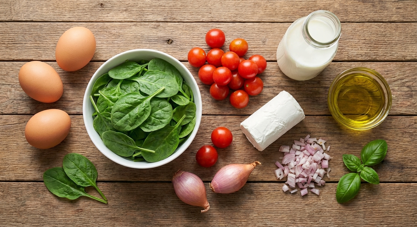 Фриттата с шпинатом и козьим сыром 🥚🌿