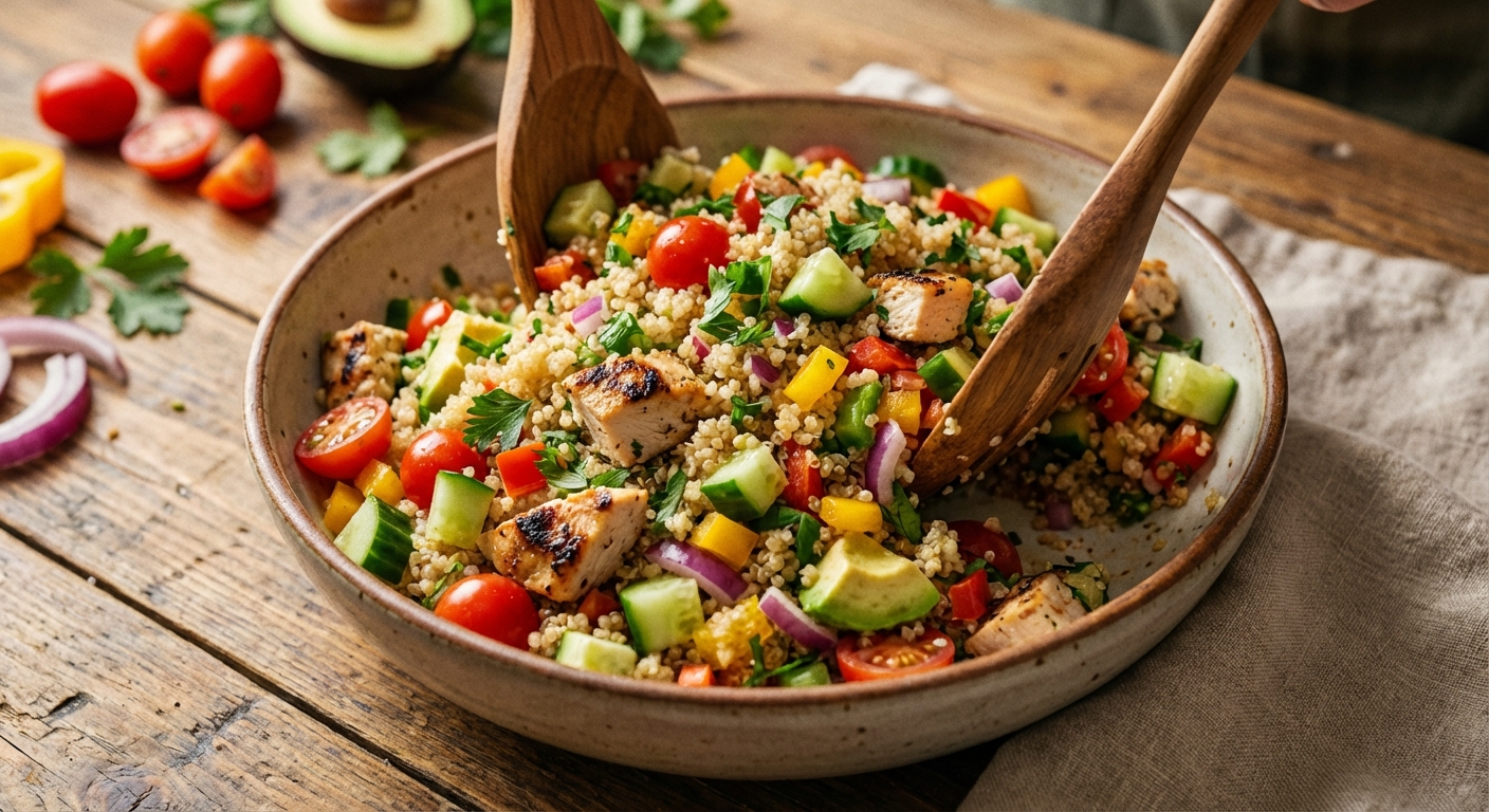 🥗 Легкий обеденный салат с курицей и киноа — фото 2